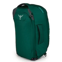 Osprey Fairview in green with stowaway straps